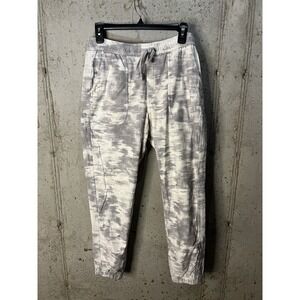 Athleta Joggers Women's Size 4 Printed Farallon Gray White Camo Athleisure Pants